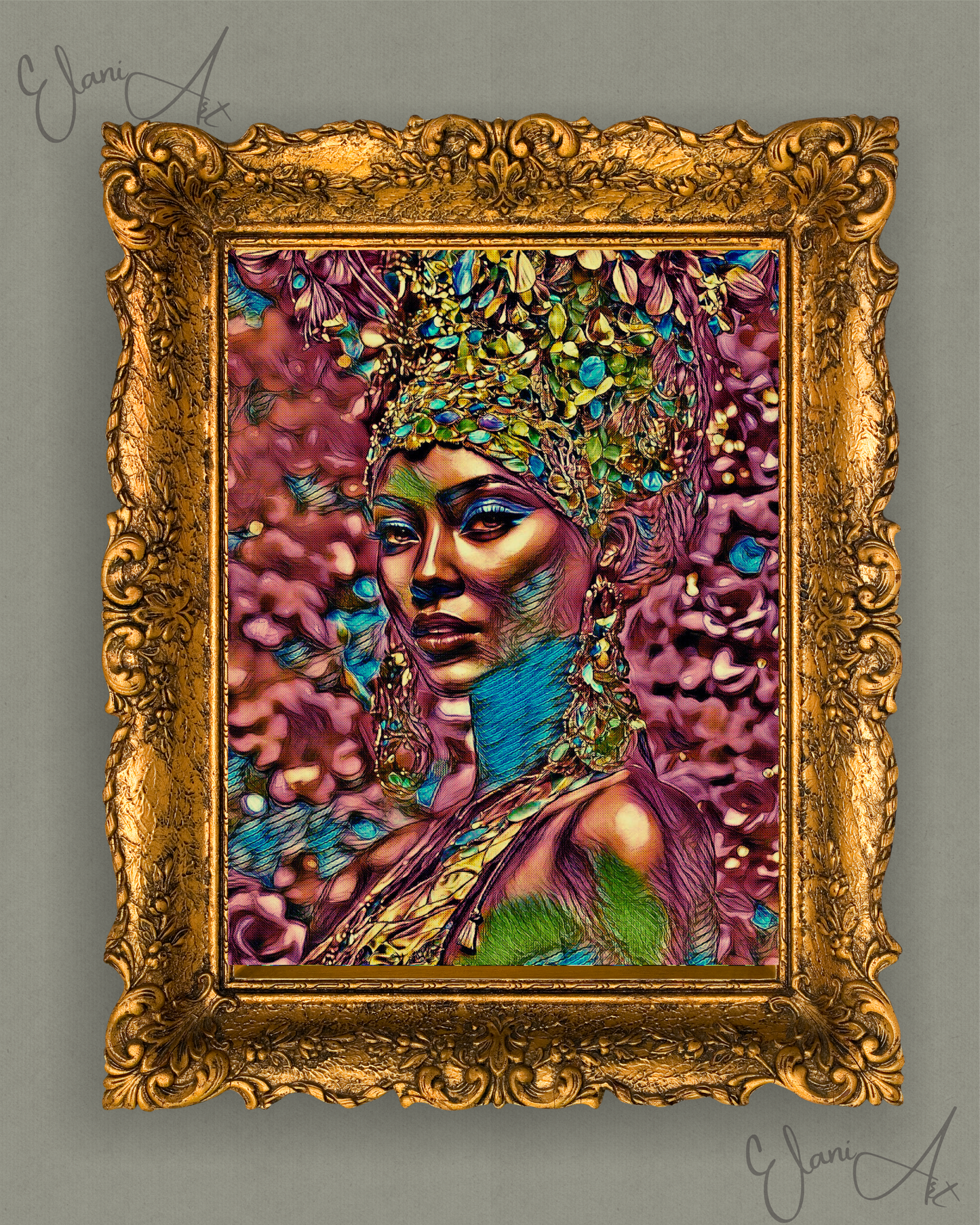 PERSEPHONE - An Original Vibrant Pink Greek Goddess of Underworld & Vegetation Persephone Kore Impressionistic Artwork Print by ElaniArt