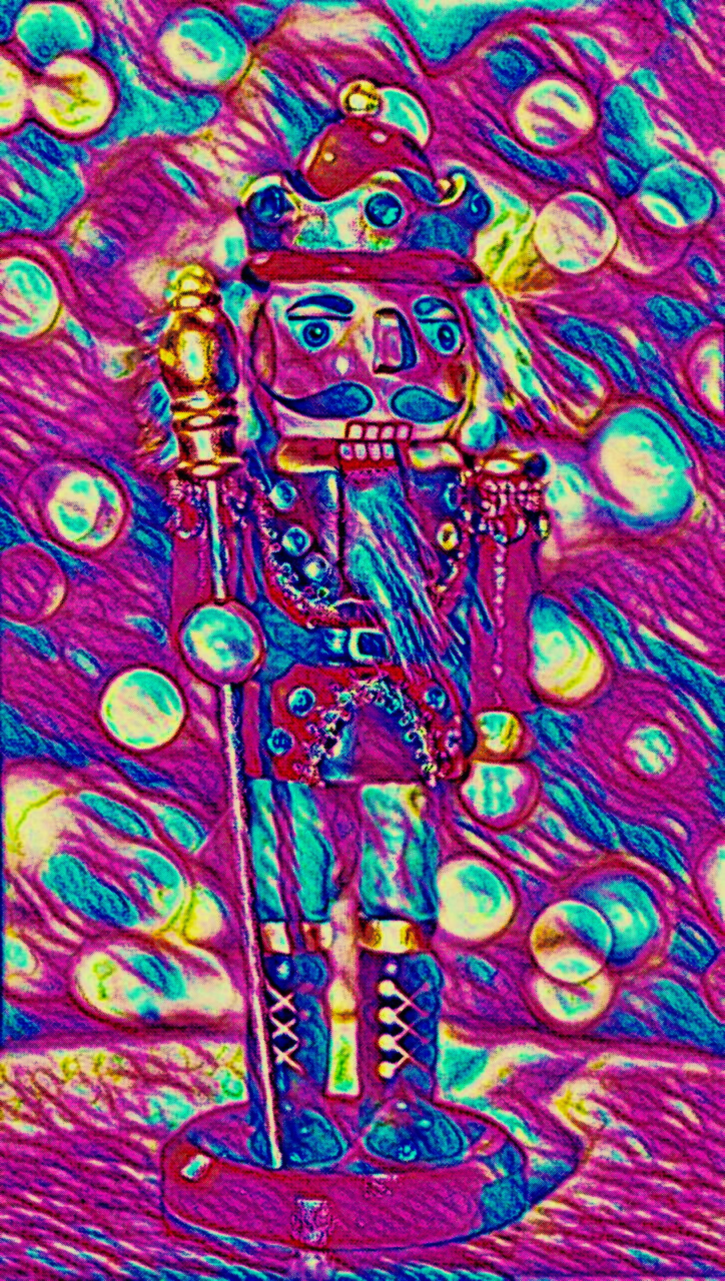 THE NUTCRACKER - An Original Vibrant Pink Magenta Colorful Nutcracker Doll Ballet Christmas Impressionistic Wall Artwork Print by ElaniArt