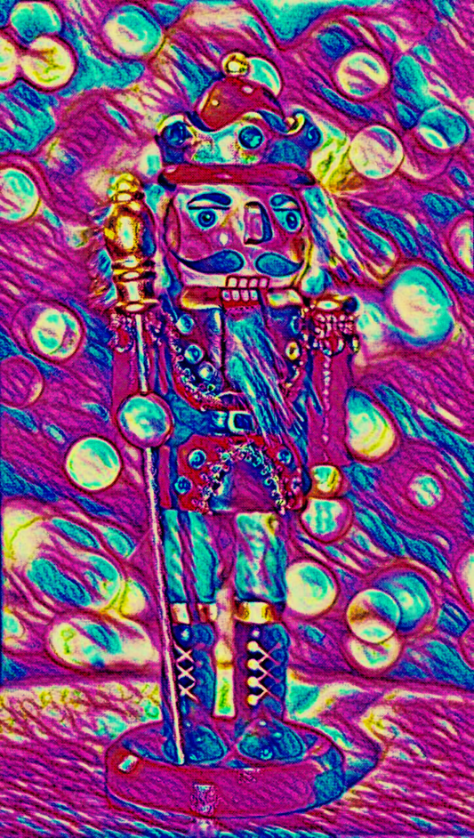 THE NUTCRACKER - An Original Vibrant Pink Magenta Colorful Nutcracker Doll Ballet Christmas Impressionistic Wall Artwork Print by ElaniArt